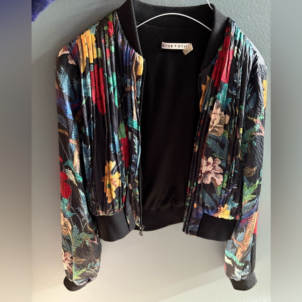 Alice + Olivia Floral Bomber Jacket - Multicolor